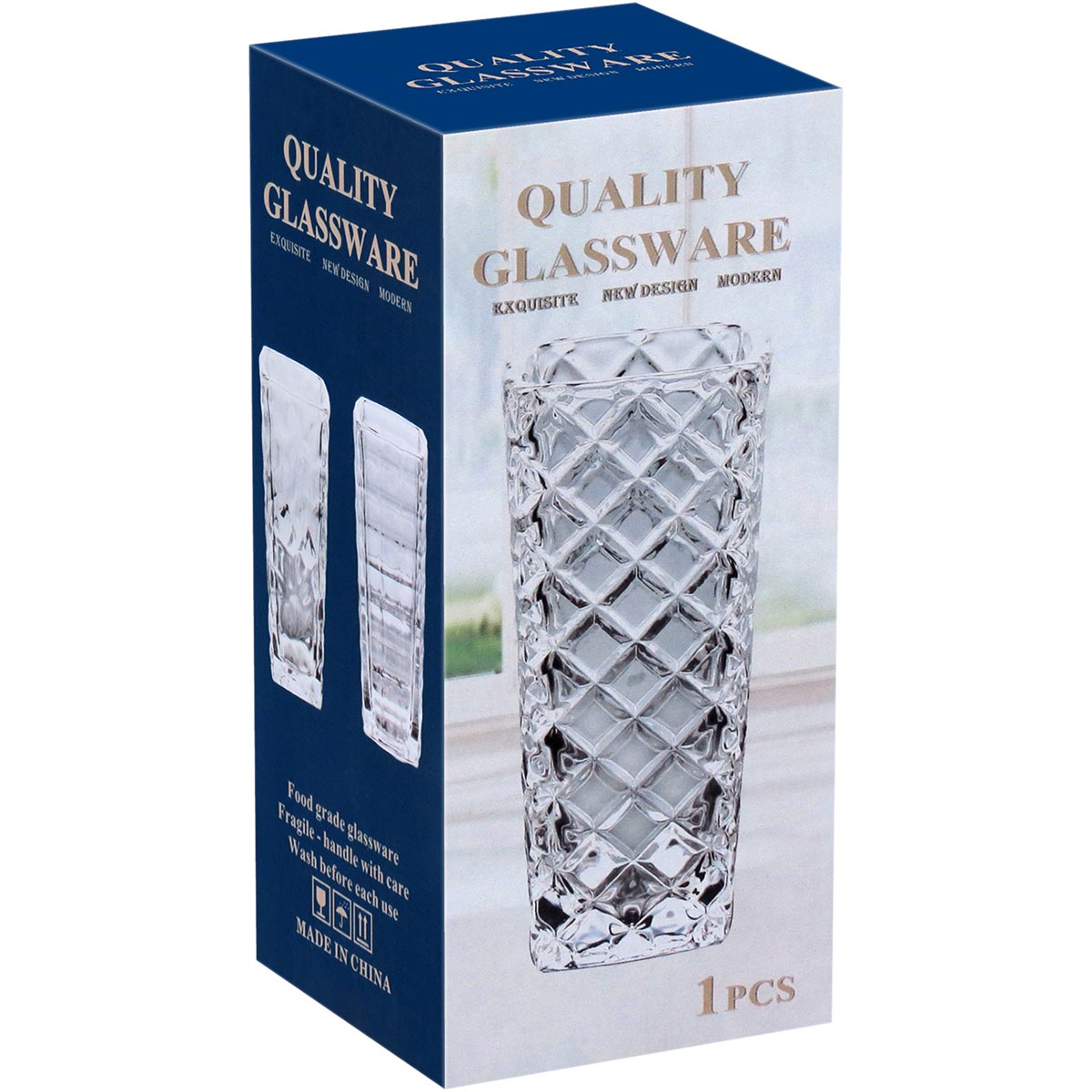 Vaso Vidro 15x6x6cm Transparente