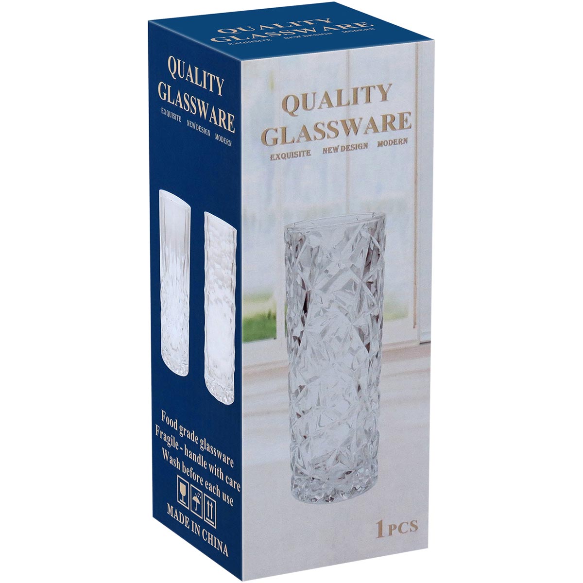 Vaso Vidro 20x7x7cm Transparente