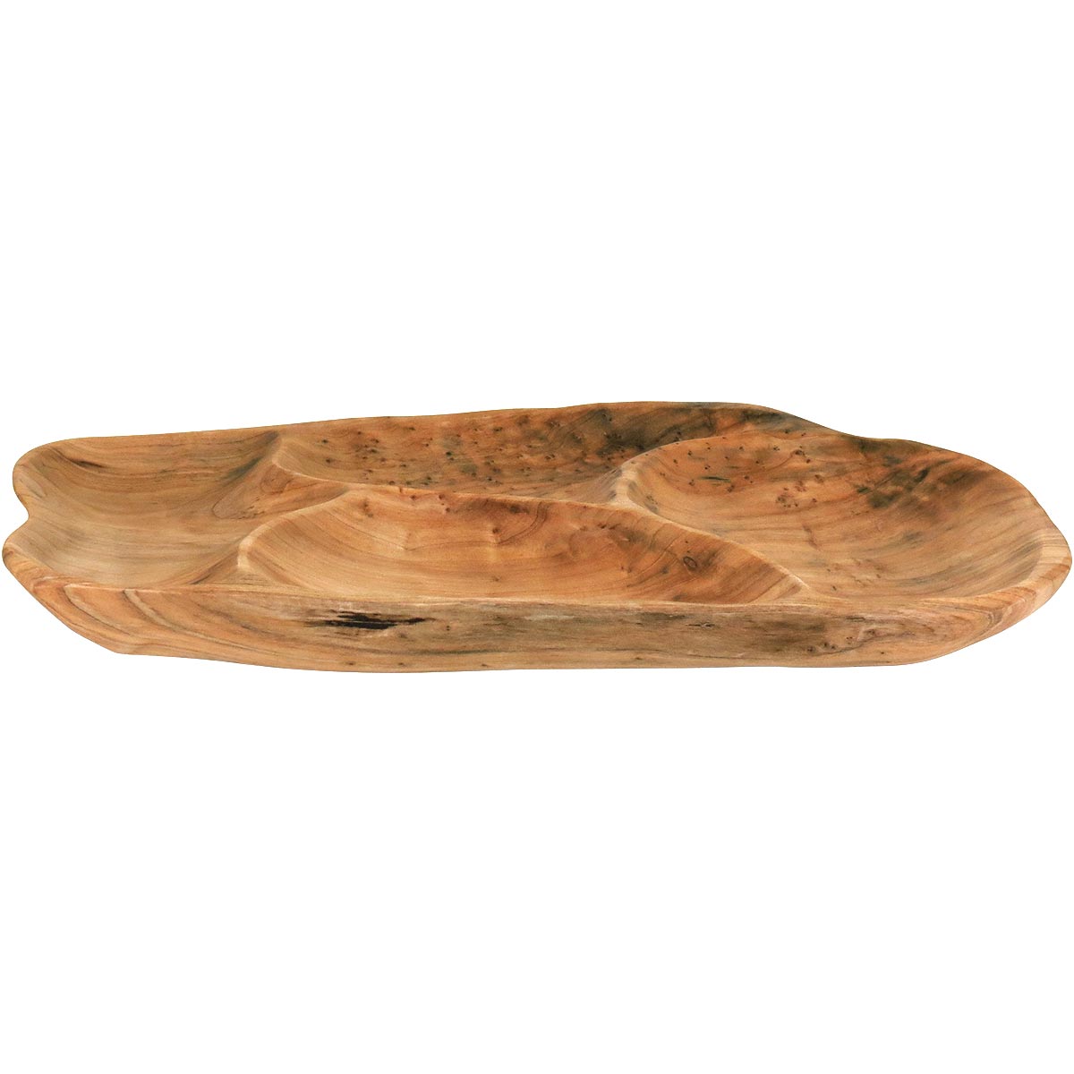 Petisqueira de Madeira Natural Wood 4 Divisões 45x31cm