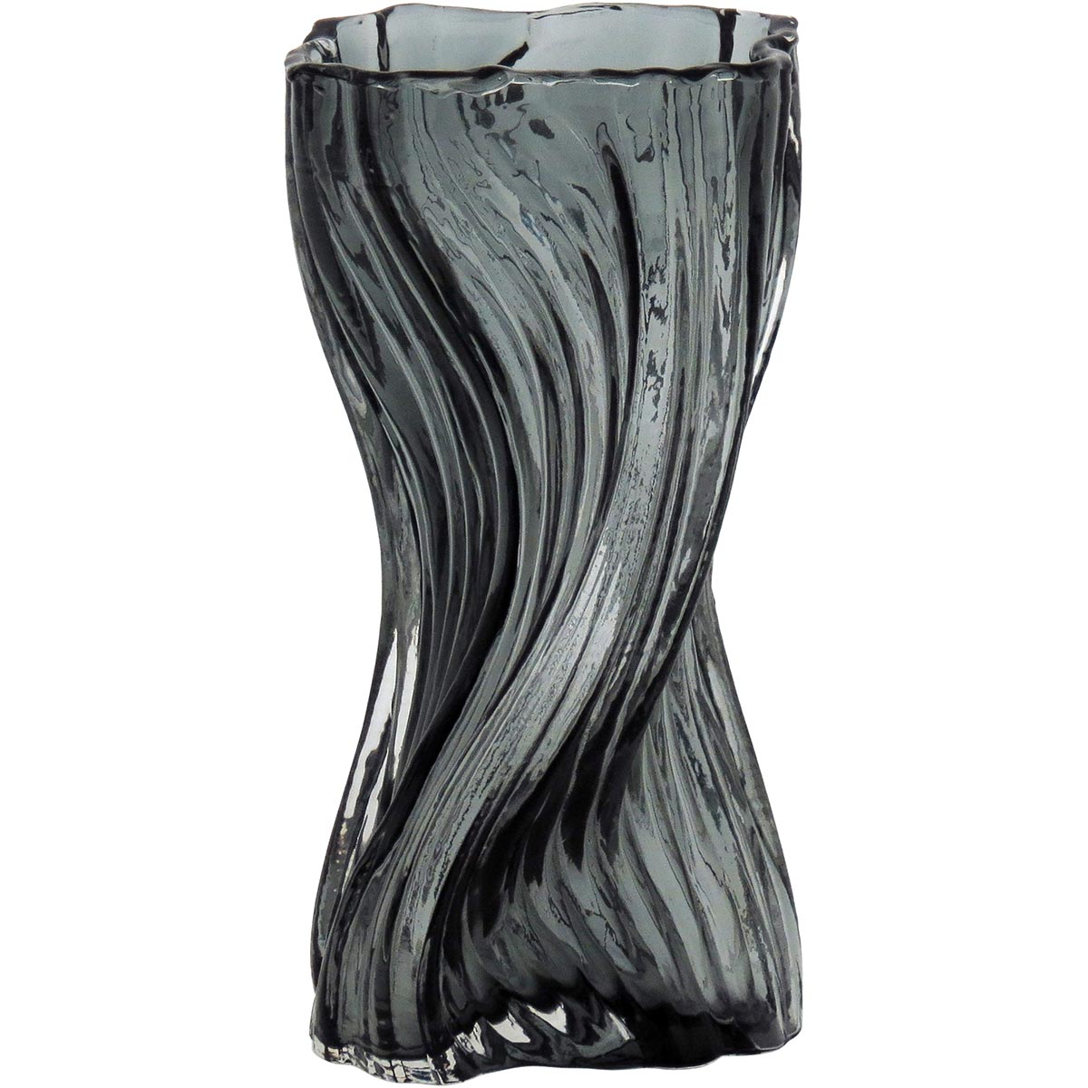Vaso Vidro 25x15x14cm Cinza