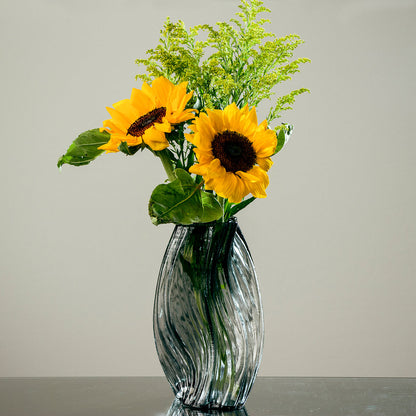 Vaso Vidro 25x15x14cm Cinza