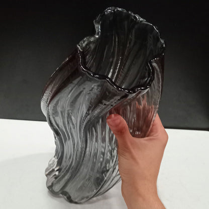 Vaso Vidro 25x15x14cm Cinza