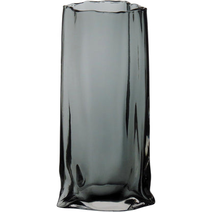 Vaso Vidro 30x15x10cm Cinza