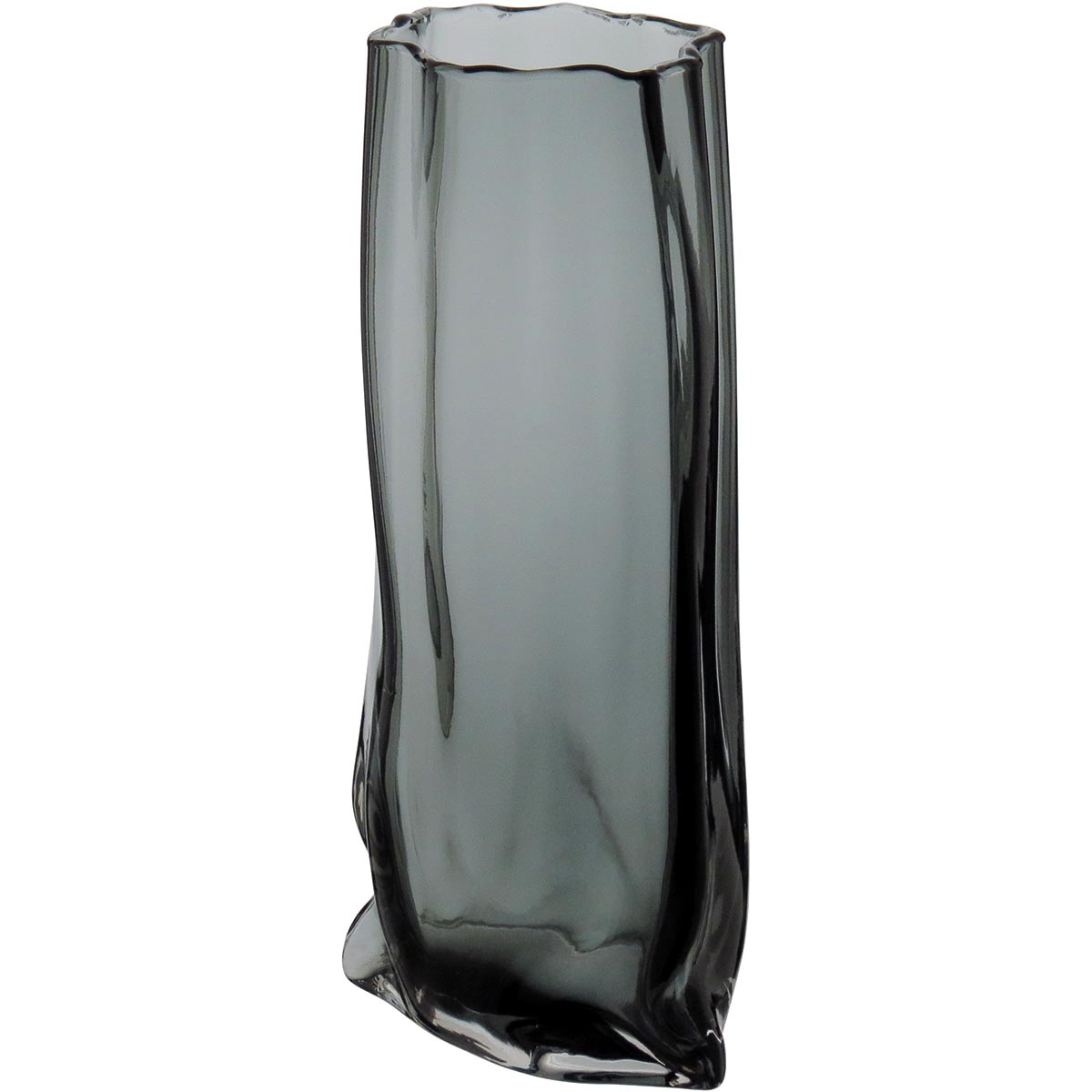 Vaso Vidro 30x15x10cm Cinza