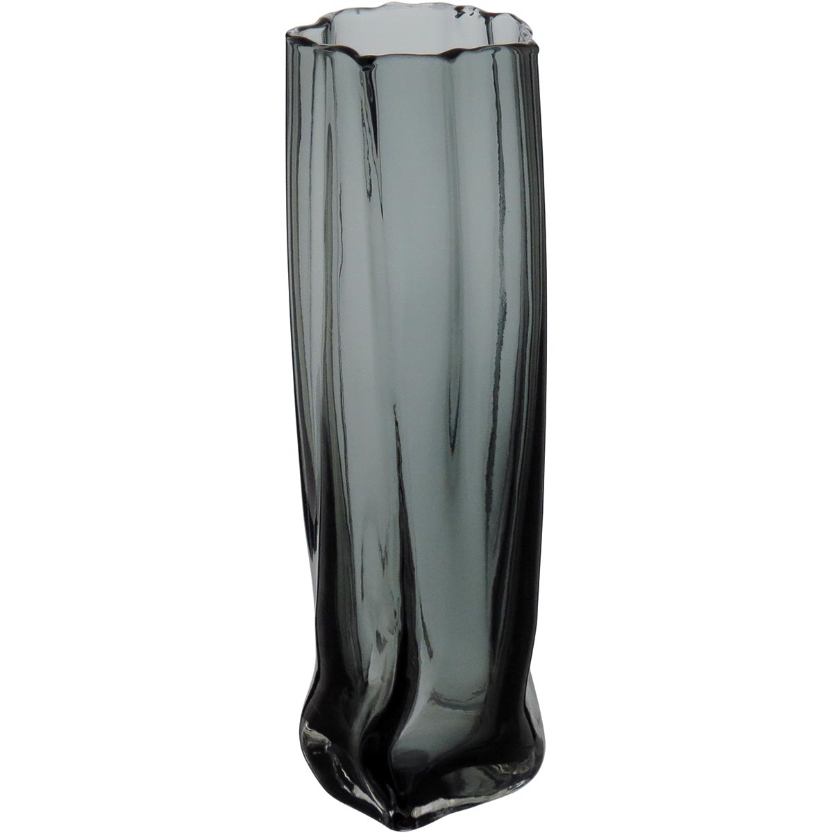 Vaso Vidro 30x15x10cm Cinza