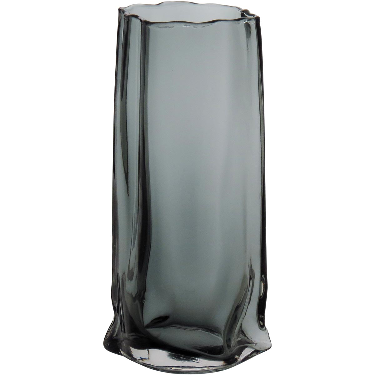 Vaso Vidro 30x15x10cm Cinza