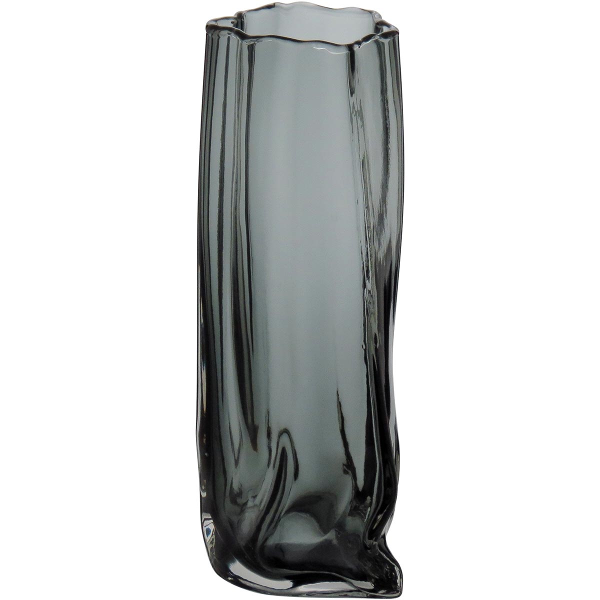 Vaso Vidro 30x15x10cm Cinza