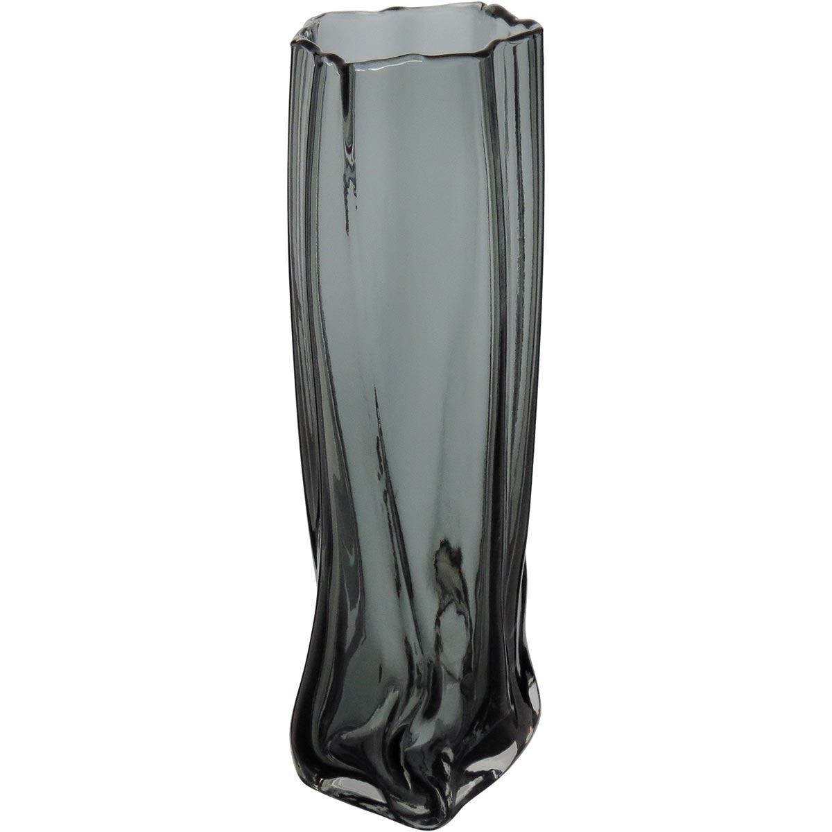 Vaso Vidro 30x15x10cm Cinza