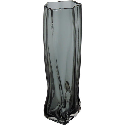 Vaso Vidro 30x15x10cm Cinza