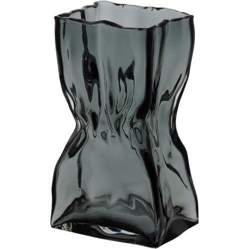 Vaso Vidro 24x14x11cm Cinza