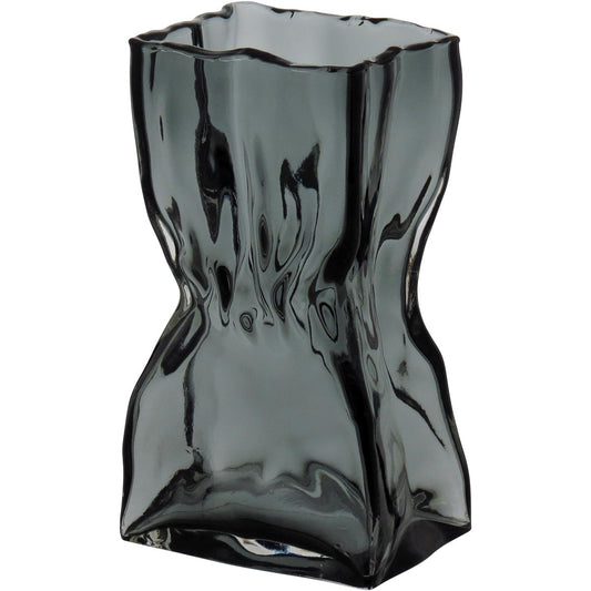 Vaso Vidro 24x14x11cm Cinza