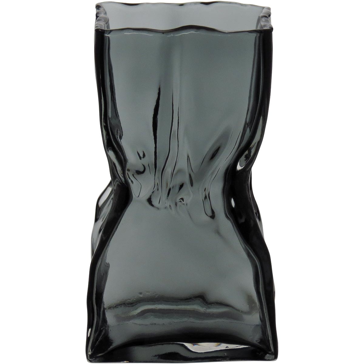 Vaso Vidro 24x14x11cm Cinza
