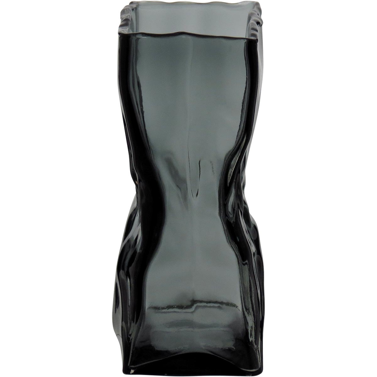 Vaso Vidro 24x14x11cm Cinza
