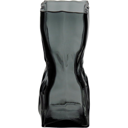 Vaso Vidro 24x14x11cm Cinza