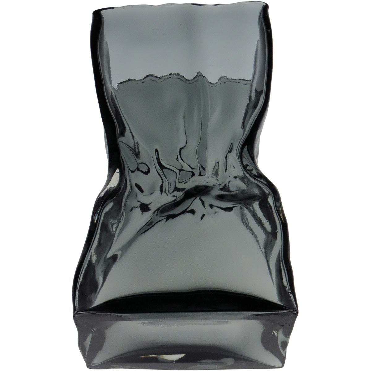 Vaso Vidro 24x14x11cm Cinza