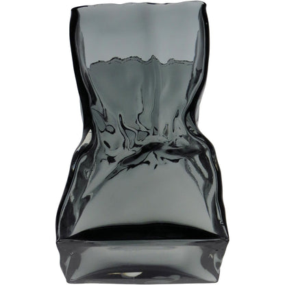 Vaso Vidro 24x14x11cm Cinza
