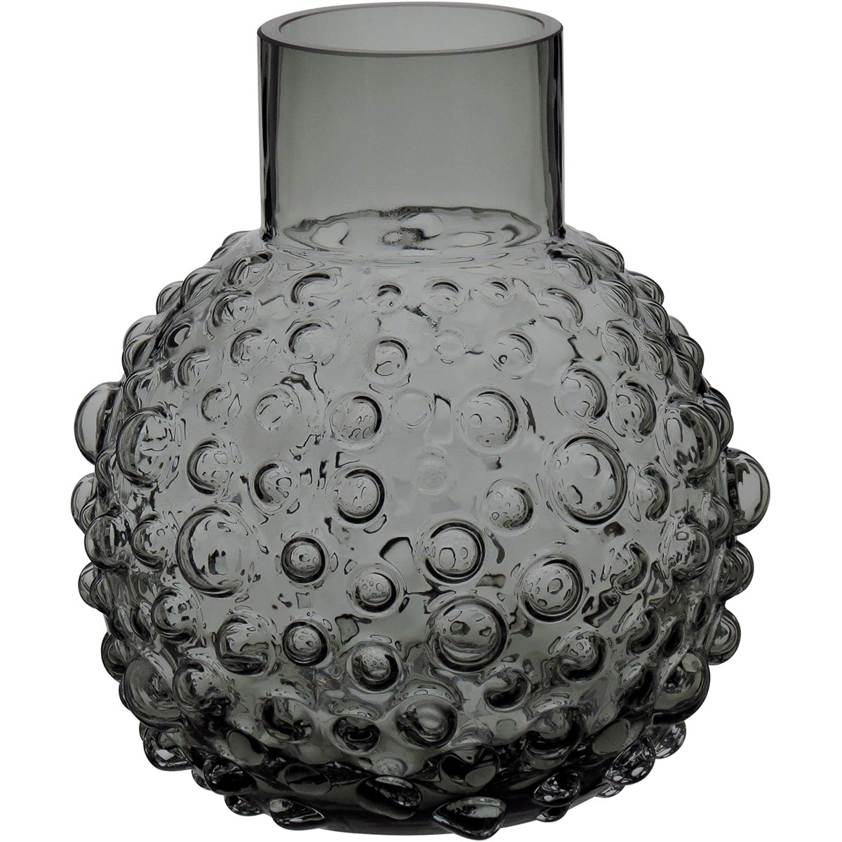 Vaso Vidro 18x16x16cm Cinza