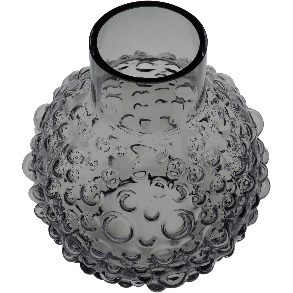 Vaso Vidro 18x16x16cm Cinza