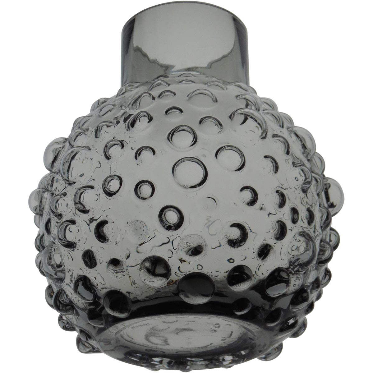 Vaso Vidro 18x16x16cm Cinza