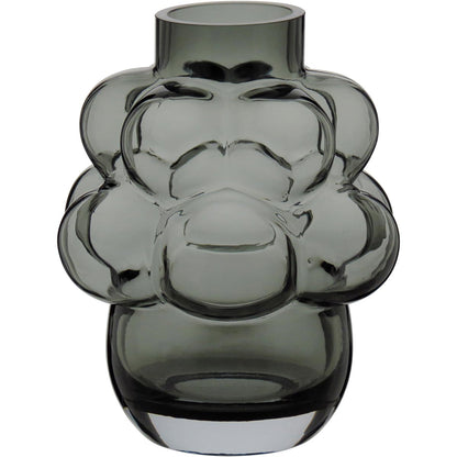 Vaso Vidro 22x18x18cm Cinza