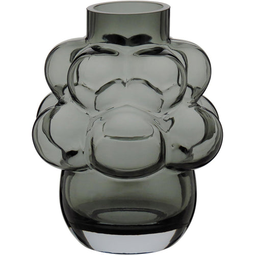 Vaso Vidro 22x18x18cm Cinza