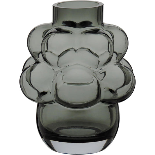 Vaso Vidro 22x18x18cm Cinza