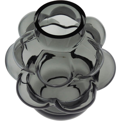 Vaso Vidro 22x18x18cm Cinza