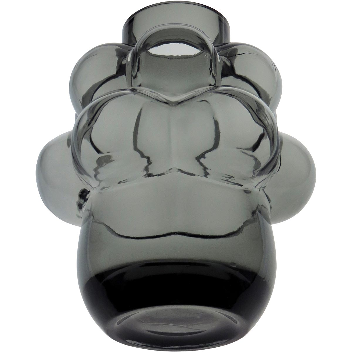 Vaso Vidro 22x18x18cm Cinza