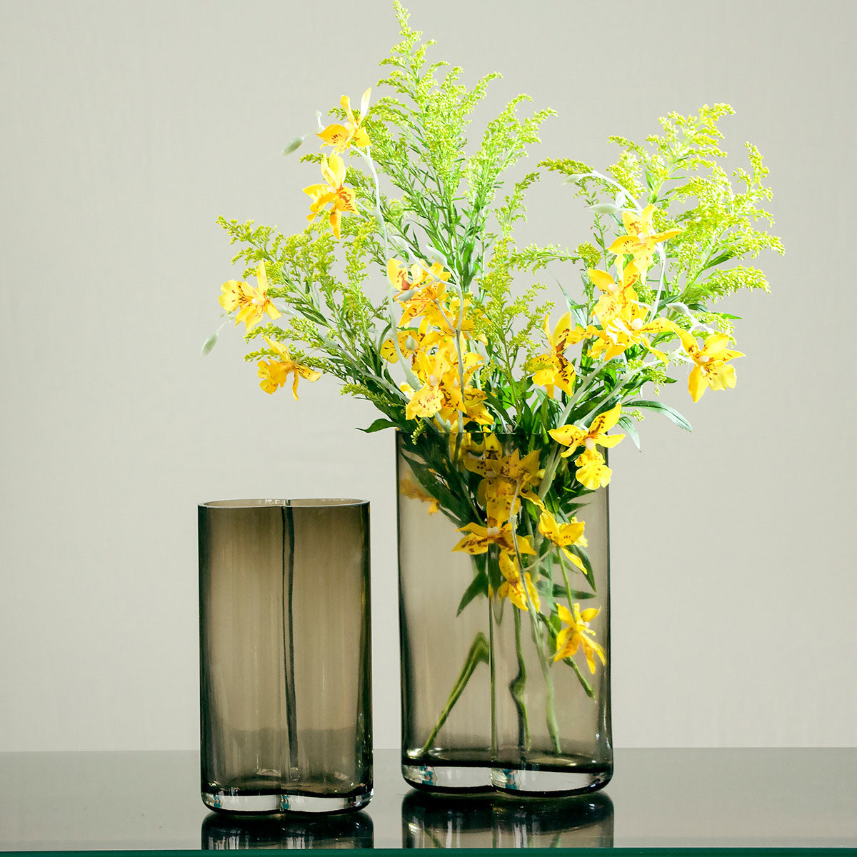 Vaso Vidro 22x12x8cm Fumê