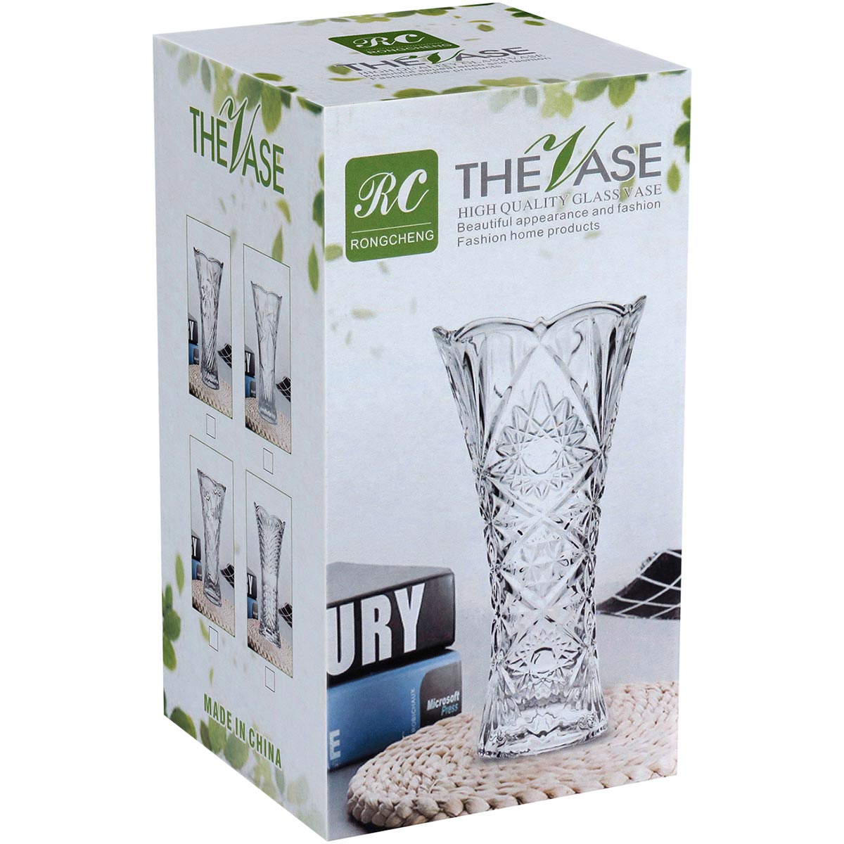 Vaso Vidro 24x13x13cm Transparente