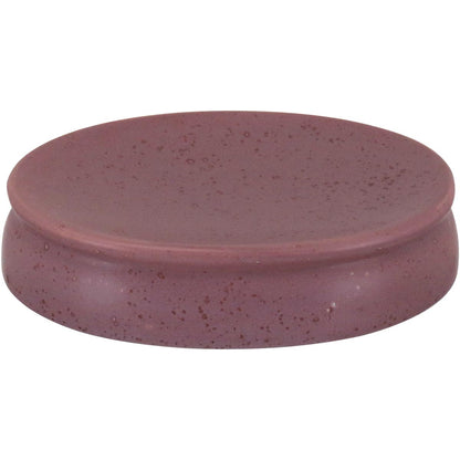 Conjunto Acessórios Banheiro Cerâmica Rosa 4 Peças - Porta-Sabonete, Saboneteira, Porta-Algodão, Porta-Escovas