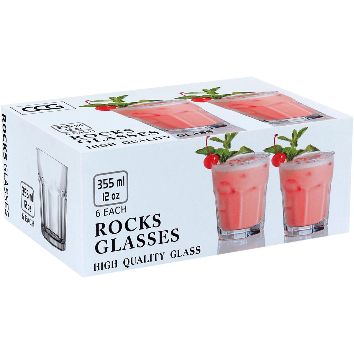 Conjunto de Copos de Whisky Vidro Transparente 350ml - 6 Peças