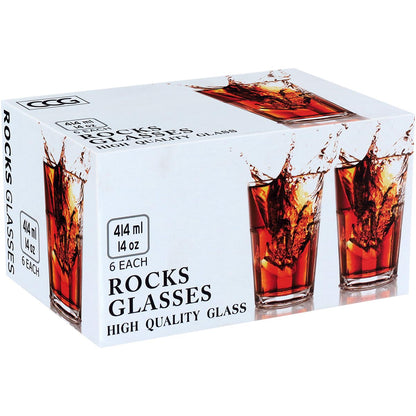 Conjunto 6 Copos Long Drink Vidro 410ml Transparente Elegante