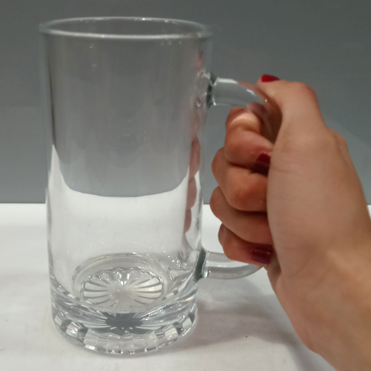Caneca de Cerveja em Vidro Transparente 460ml 15x12x8cm