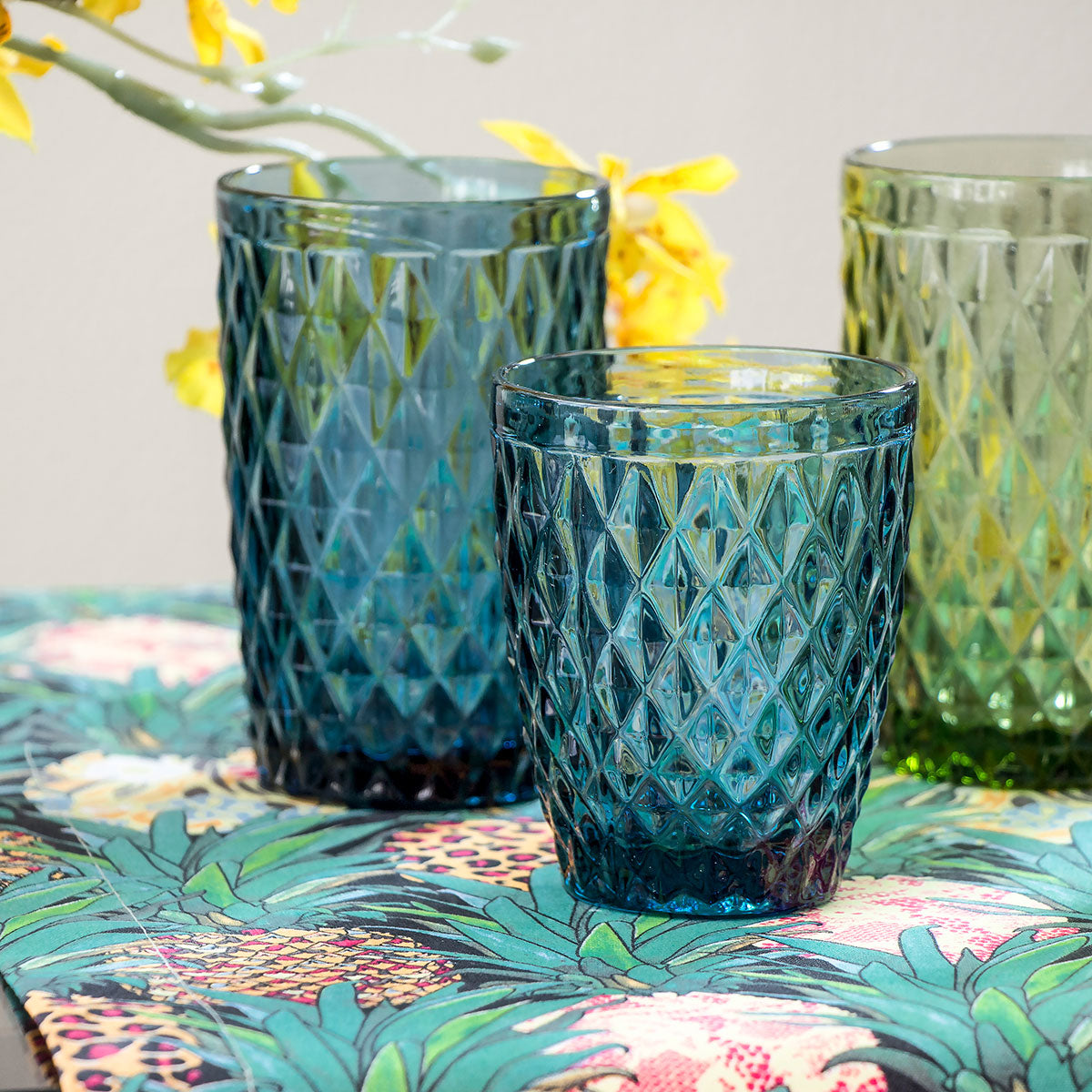 Copo de Vidro Azul 270ml - Conjunto 6 Peças 10x8cm