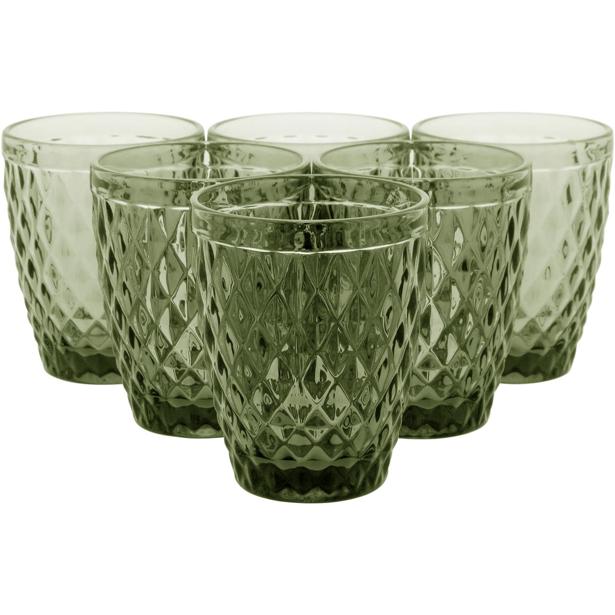 Copo de Vidro Verde 270ml - 6 Peças, Design Elegante e Durável
