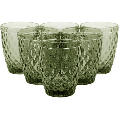 Copo de Vidro Verde 270ml - 6 Peças, Design Elegante e Durável
