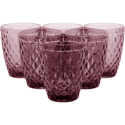 Copo de Vidro Rosa 270ml 6 Peças - Elegante e Durável