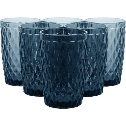 Copo Long Drink de Vidro Azul 370ml - 12x8cm Elegante e Ergonômico