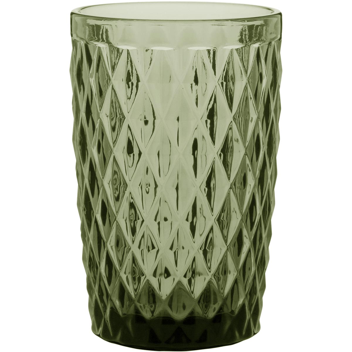 Copo Long Drink Vidro Verde 370ml - Conjunto com 6 Peças 12x8x8cm