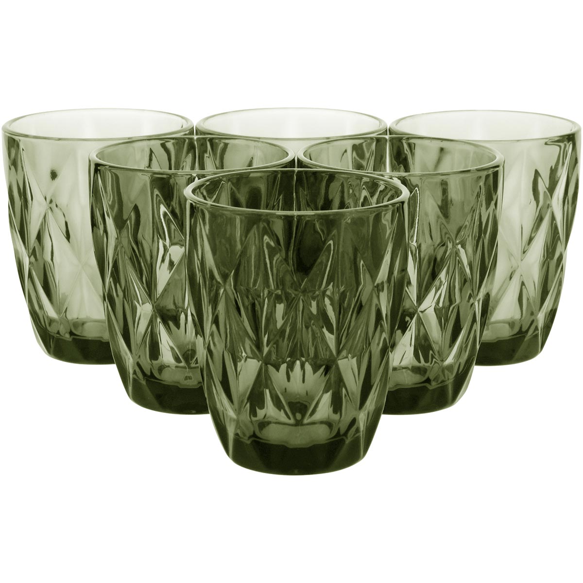 Copo de Vidro Verde 270ml - Conjunto com 6 Peças para Água e Sucos