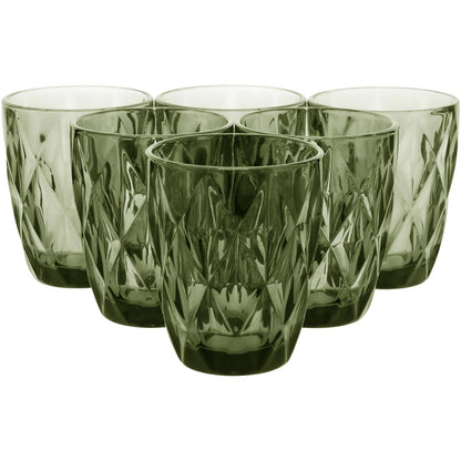 Copo de Vidro Verde 270ml - Conjunto com 6 Peças para Água e Sucos