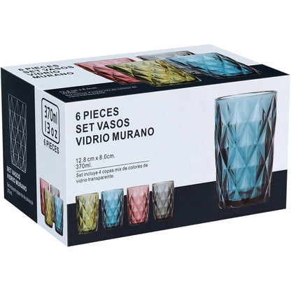 Copo Long Drink de Vidro Azul 370ml 6 Peças - Elegante e Resistente