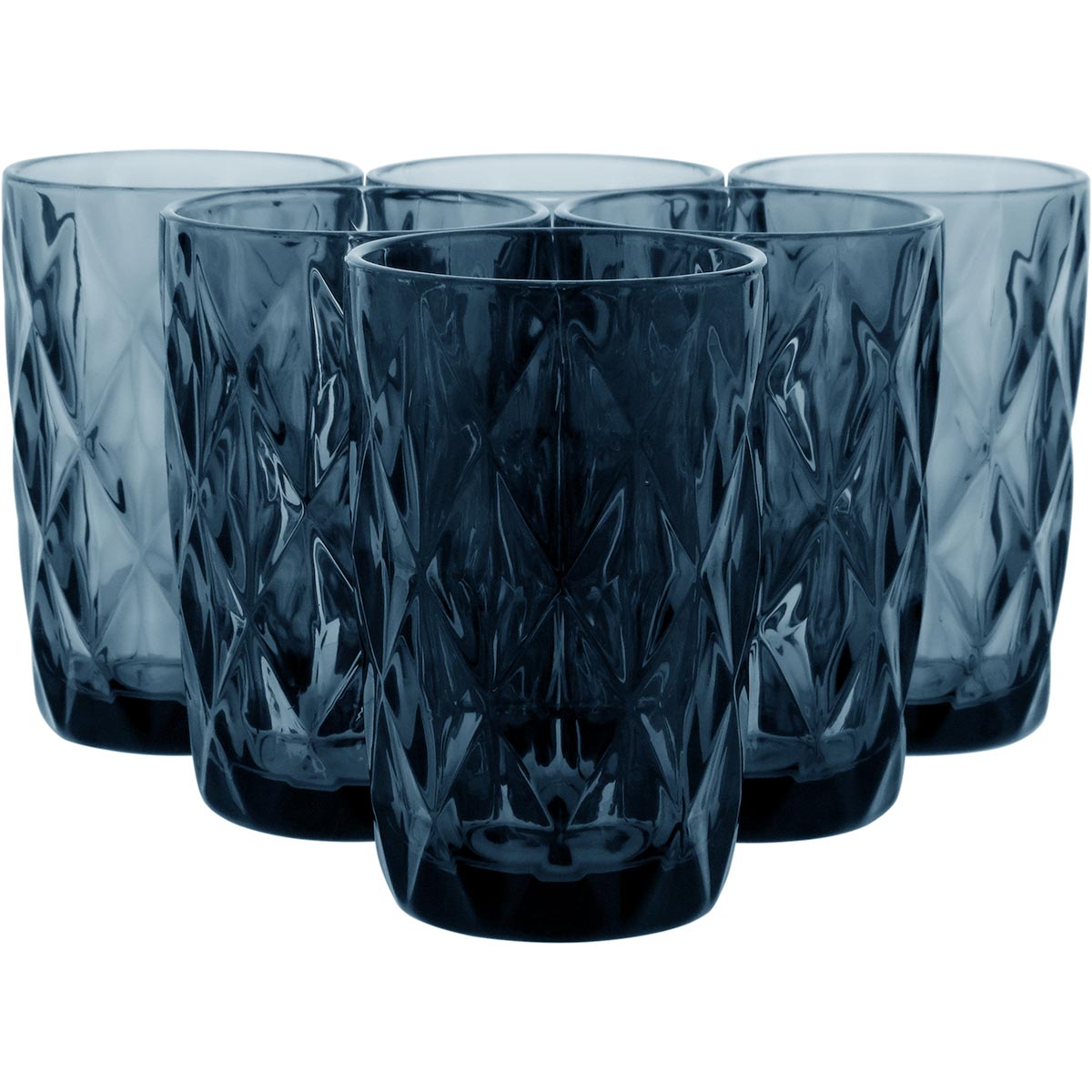 Copo Long Drink de Vidro Azul 370ml 6 Peças - Elegante e Resistente