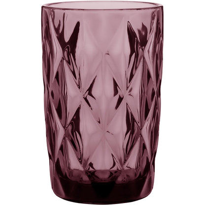 Copo Long Drink de Vidro Rosa 370ml - Conjunto com 6 Peças