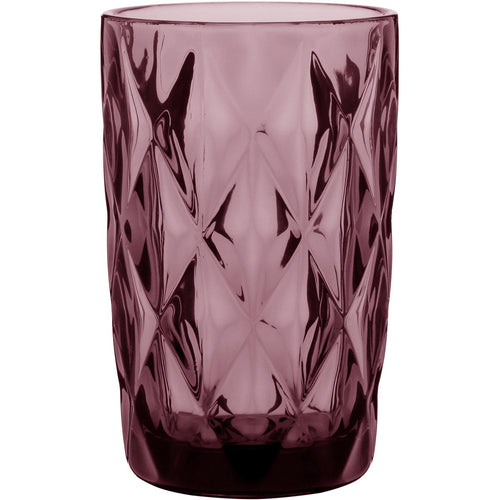 Copo Long Drink de Vidro Rosa 370ml - Conjunto com 6 Peças