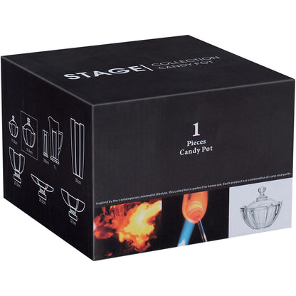 Potiche de Vidro Transparente Stage Eco 16cm para Doces e Decoração