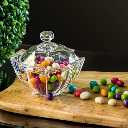 Potiche de Vidro Transparente Stage Eco 16cm para Doces e Decoração