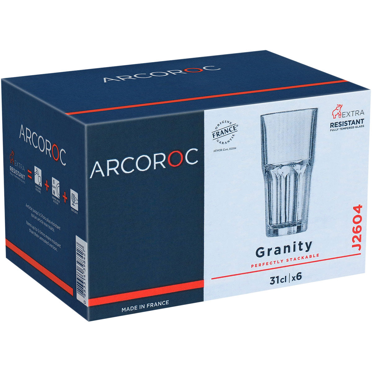 Copo Long Drink Luminarc Granity 310ml Vidro Transparente 6 Peças