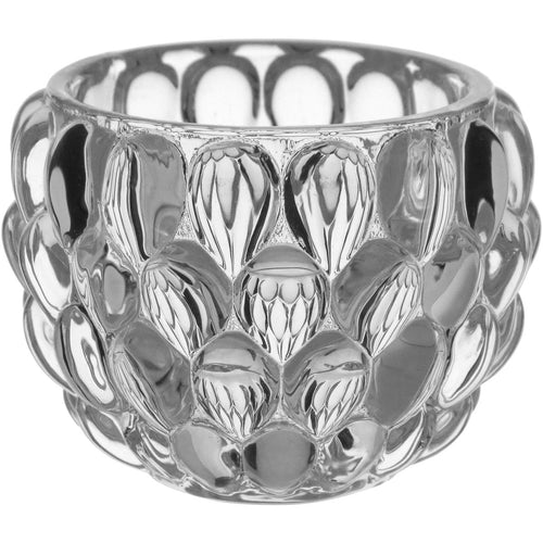 Castiçal de Vidro Transparente 6x8cm Porta Velas Elegante